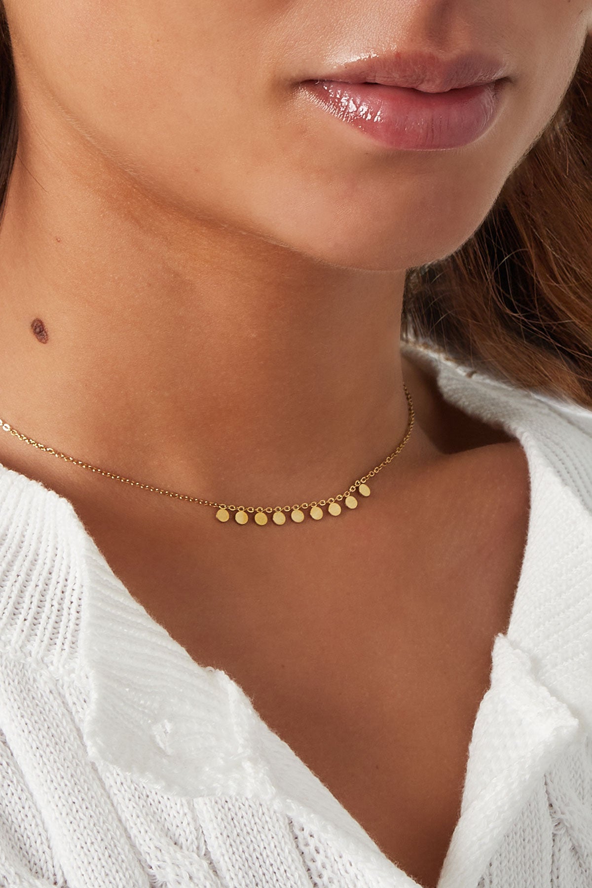 simpele ketting met ronde hangers