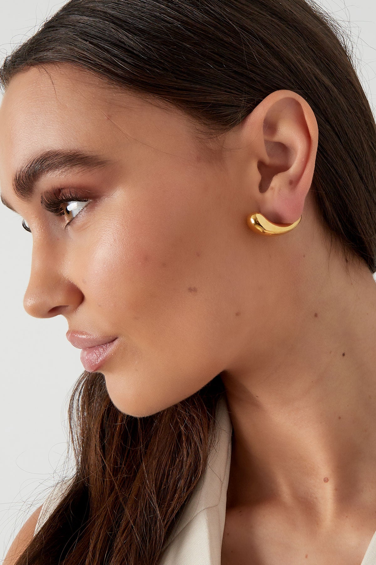 Stylish Stainless Steel Stud Earrings - Silver & Gold
