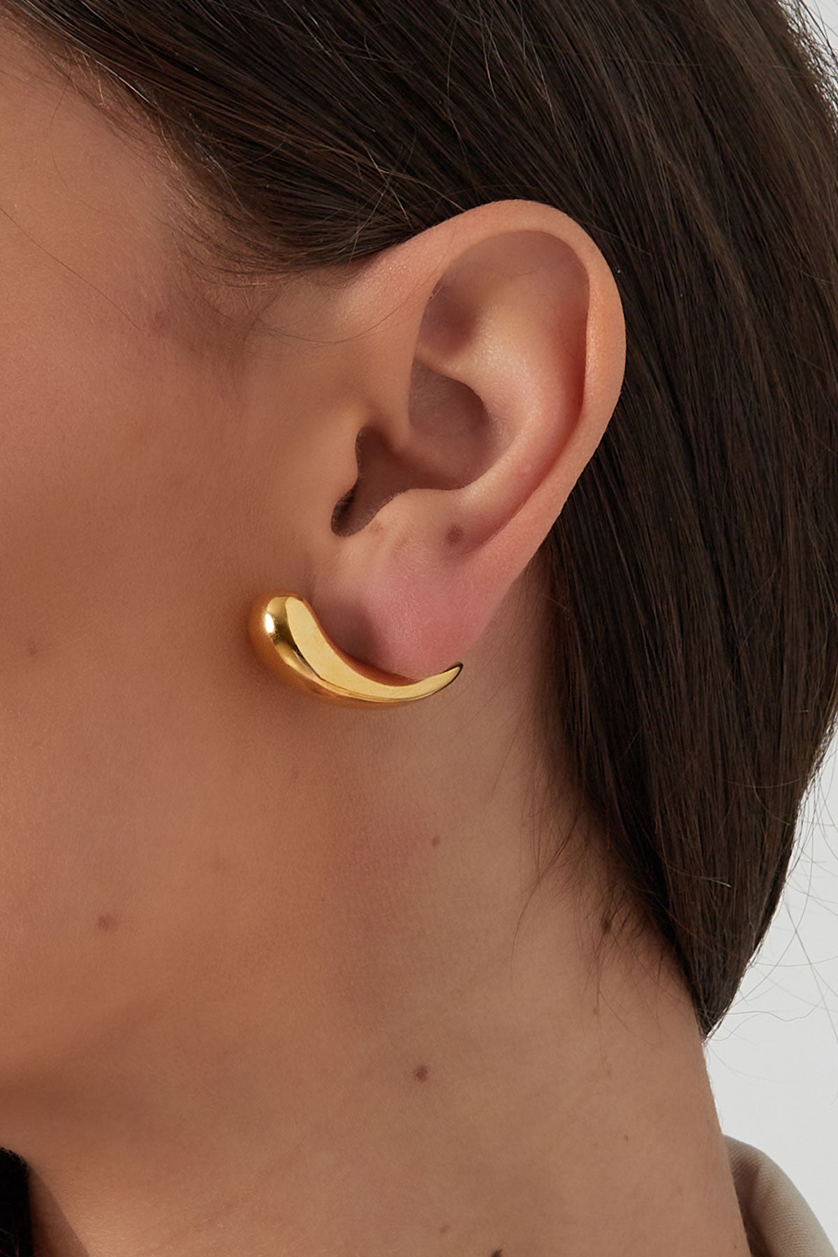 Stylish Stainless Steel Stud Earrings - Silver & Gold