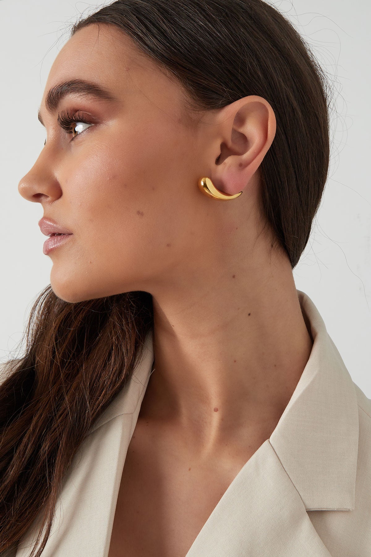 Stylish Stainless Steel Stud Earrings - Silver & Gold