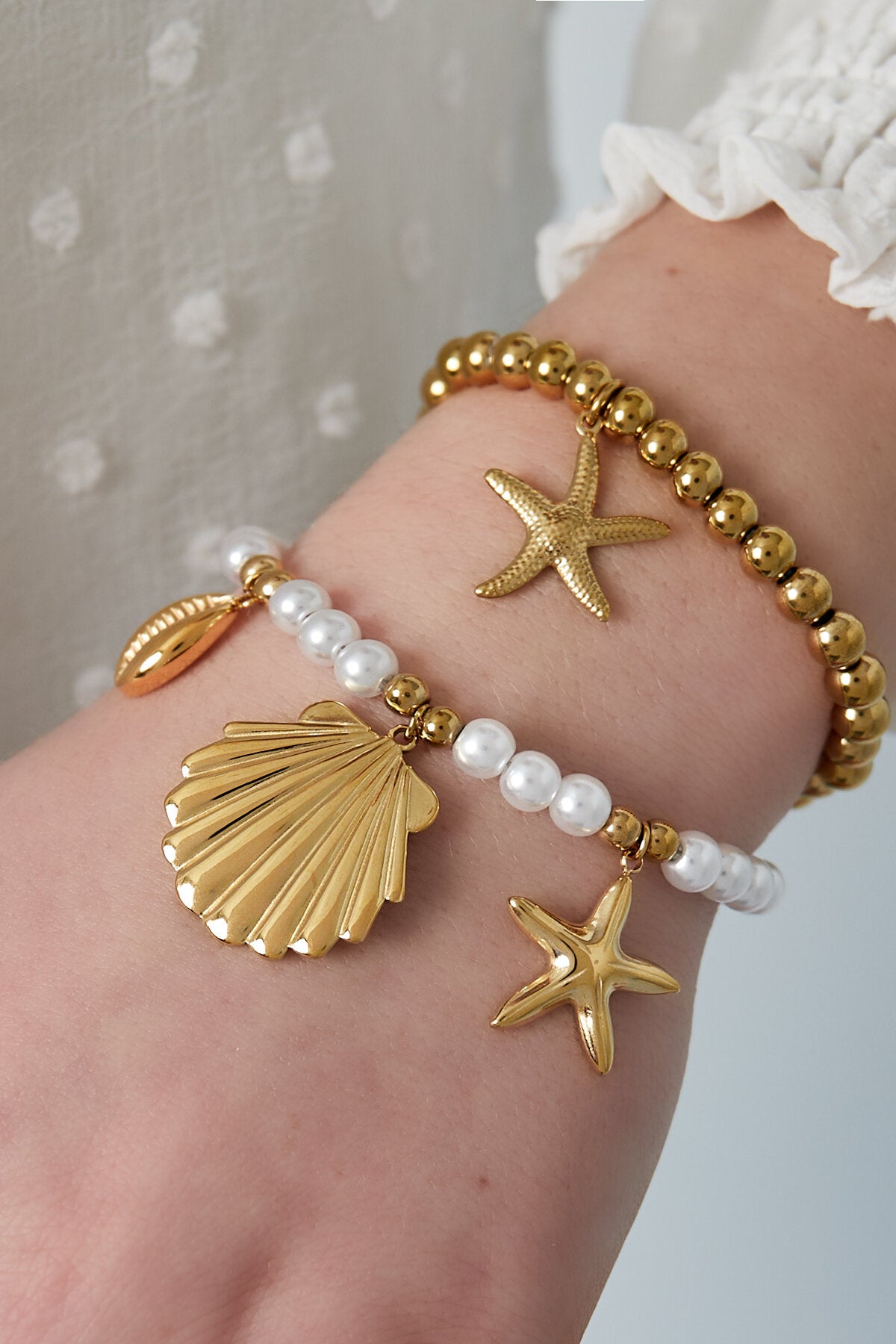 parel armband met zeebedels