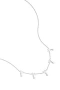 Ketting met wisselende hartjes en hangende steentjes