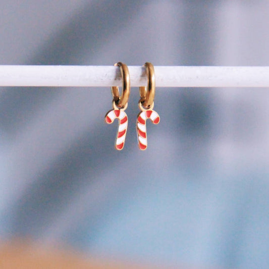 Candy Cane Earrings – Stainless Steel