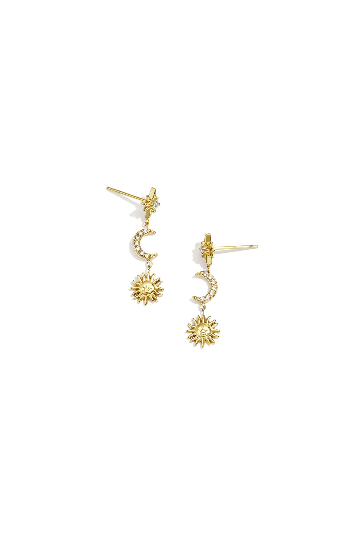 Hangende oorbellen van roestvrij staal met zonnetje, elegante en luxe serie, damessieraden