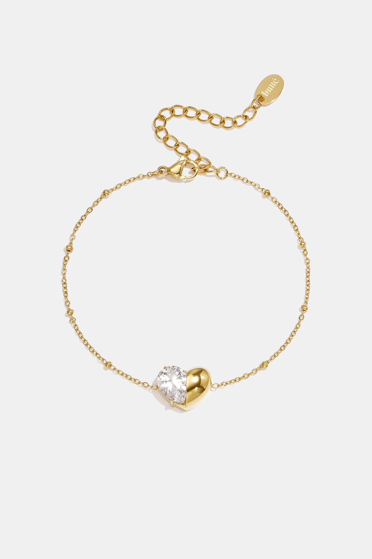 Roestvrijstalen bedelarmbanden met hartje, eenvoudige dagelijkse serie, dames sieraden