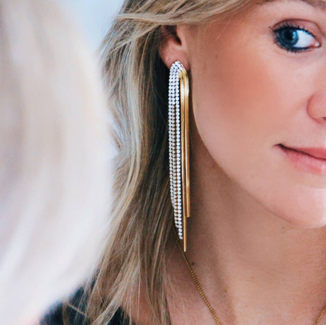 Golden Waterfall – Oorbellen – Stainless Steel