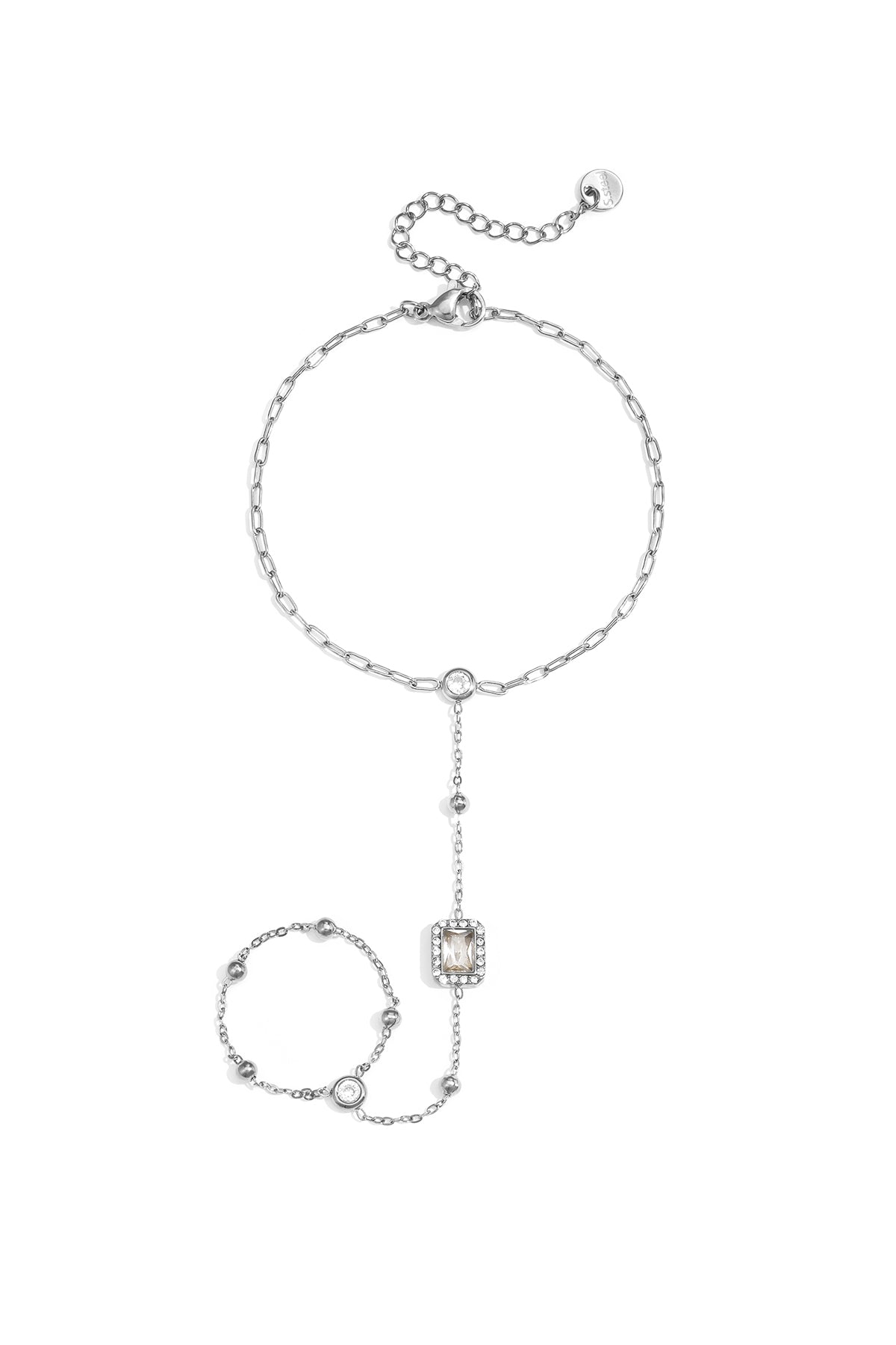 Handchain met omlijste statement steen