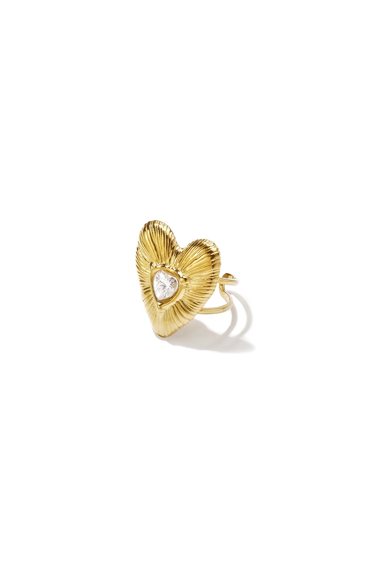 14K Gold Plated Adjustable Heart Ring