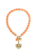 Squoval kralenketting hangend hart