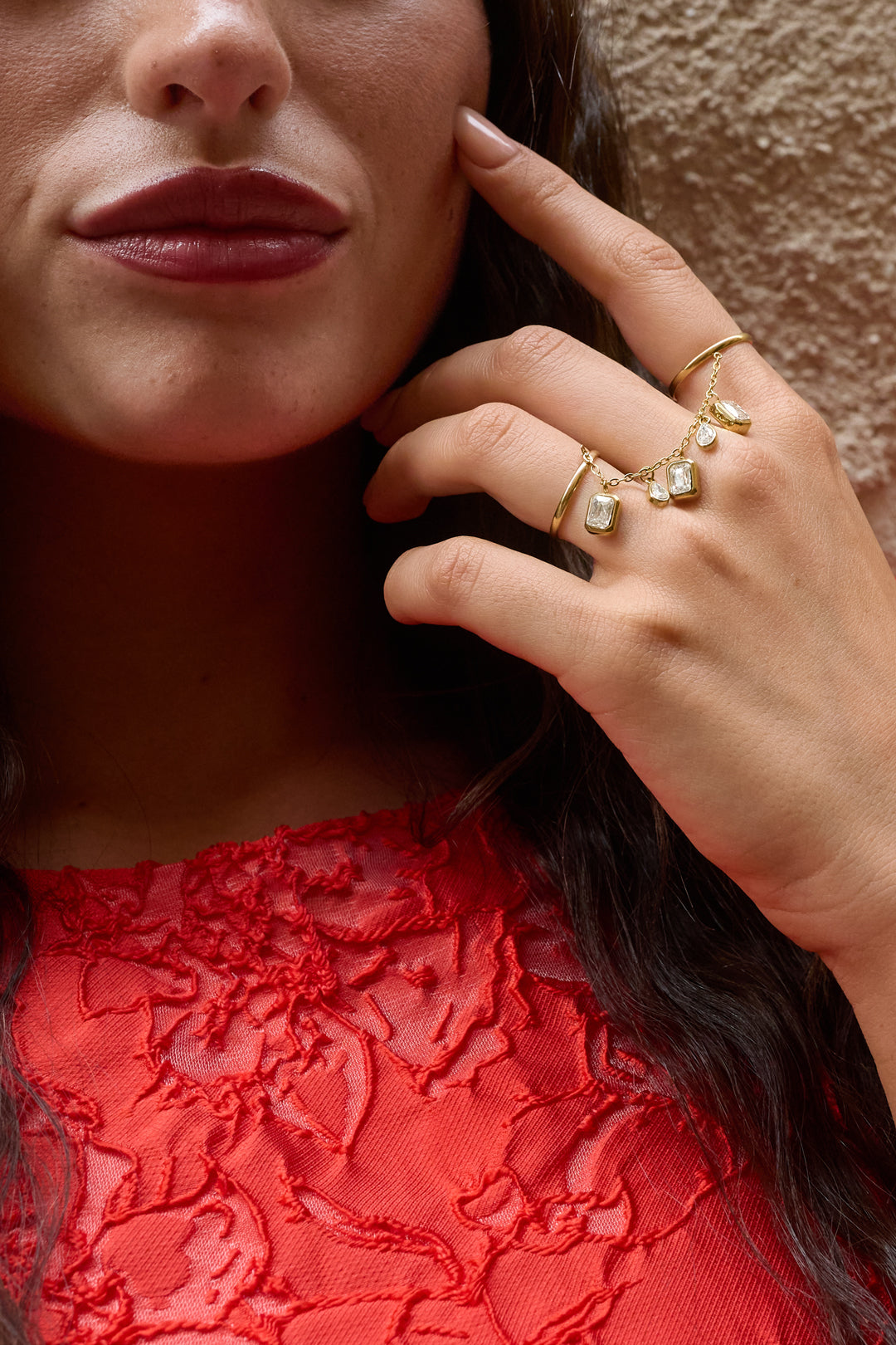 Ringen van roestvrij staal met edelstenen, geometrische vorm, eenvoudige dagelijkse collectie, dames sieraden