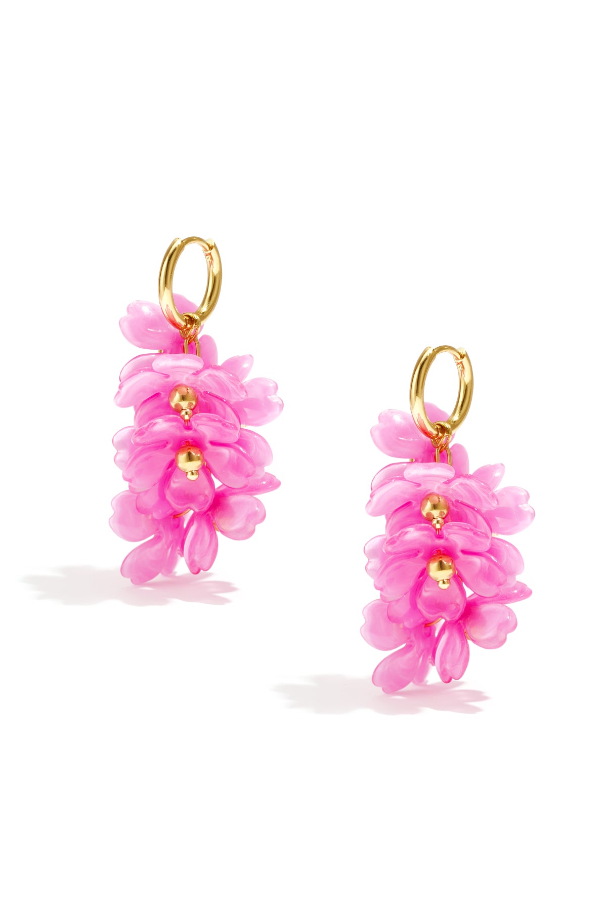 Oorringetjes met hangende krans bloemen