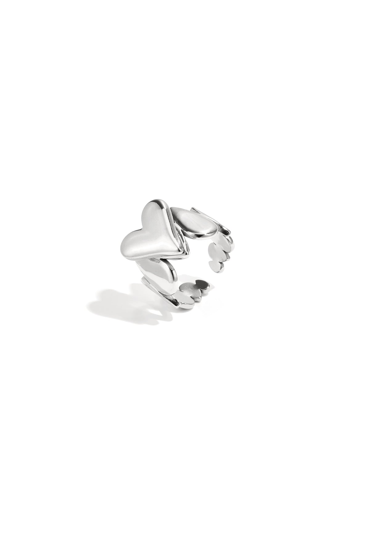 Statement ring met druppeldetails en hart