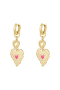 Elegant Gold Heart Drop Earrings for Women