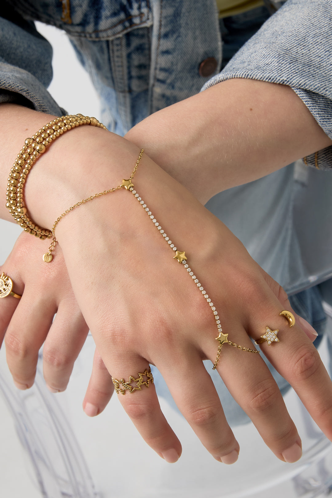 Handchain tennis-style met sterretjes