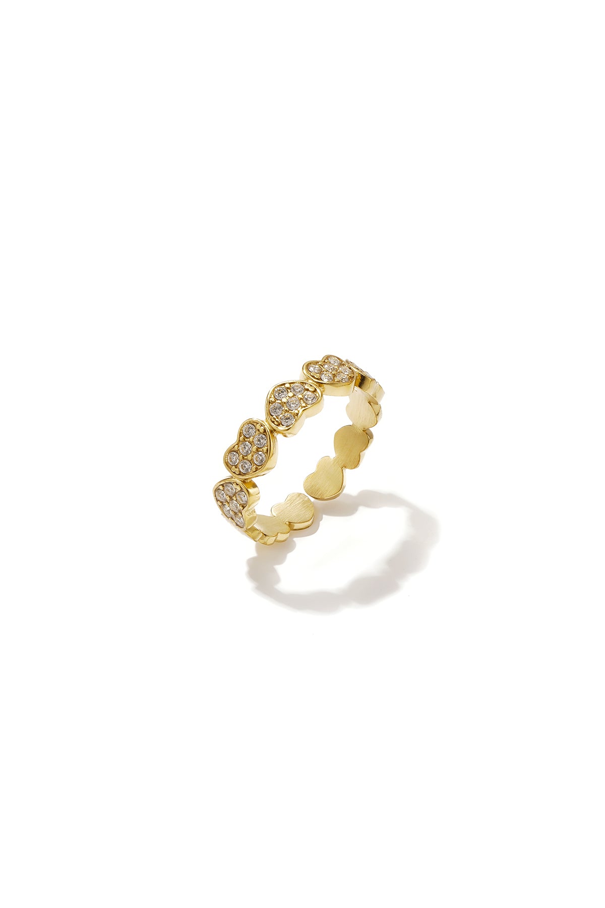 Elegant Adjustable Rhinestone Heart Ring - All Sizes