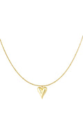 Bolletje ketting met iconisch hart medium