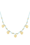 Elegant Fuchsia & Light Blue Braided Necklace for Spring