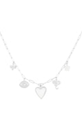 Elegant Heart Pendant Necklace in Silver & Gold