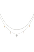 Elegant Multi-Layered Heart Necklace in Silver & Gold