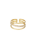 ring drie laags met rij steentjes