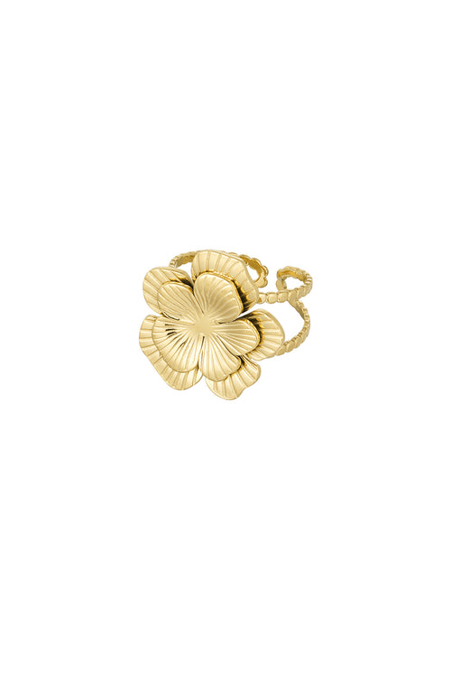 ring met verstelbare grote bloem
