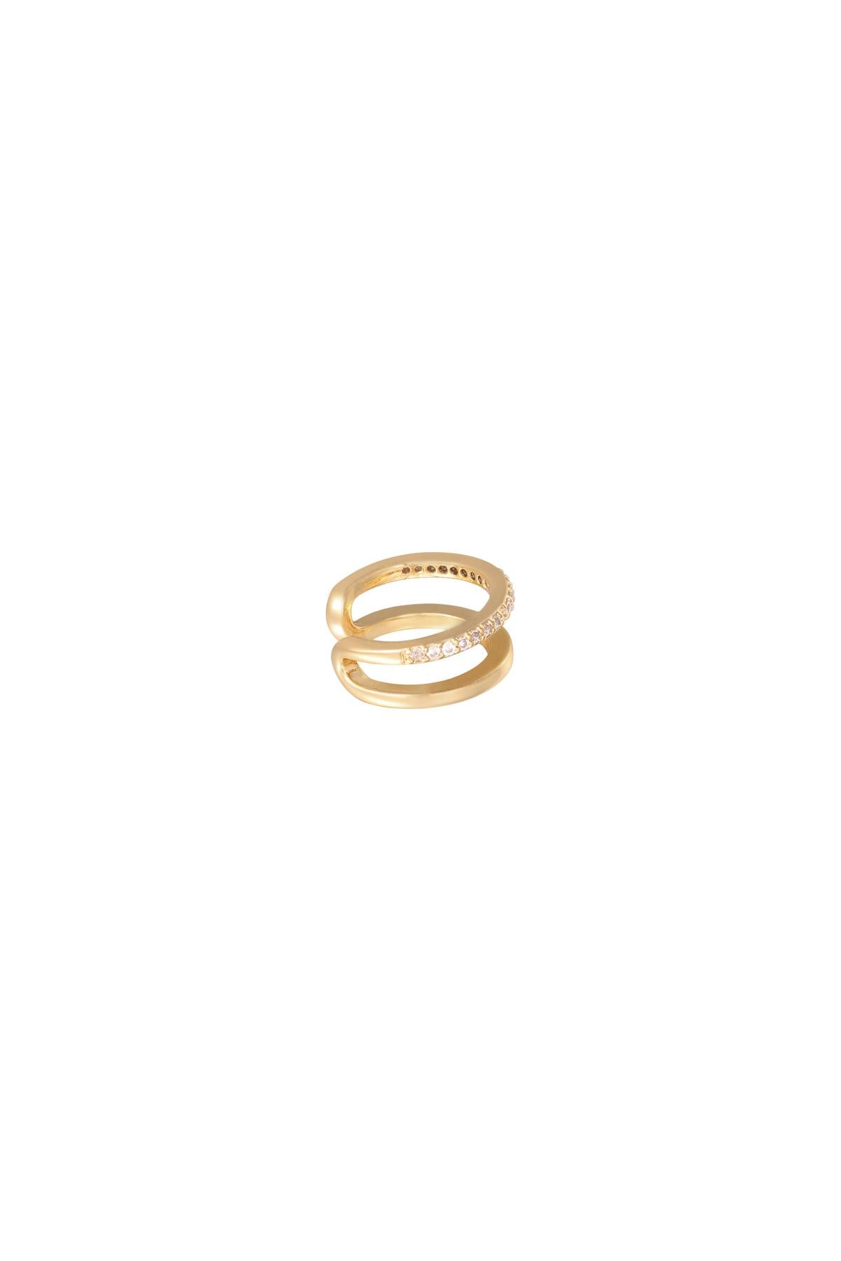 Earcuff Double Up Goud kleur Koper