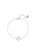 Armband klavertje met zirkonia steentjes Goud kleur Stainless Steel