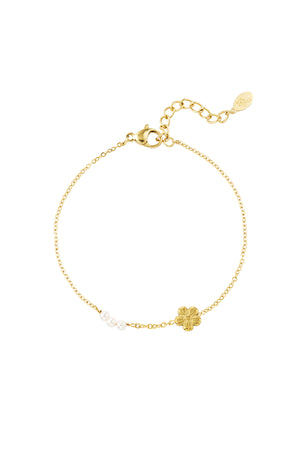 armband bloem met parels
