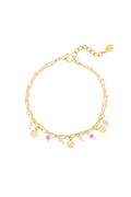 Stylish Stainless Steel Charm Bracelets in Pink, Blue, Orange