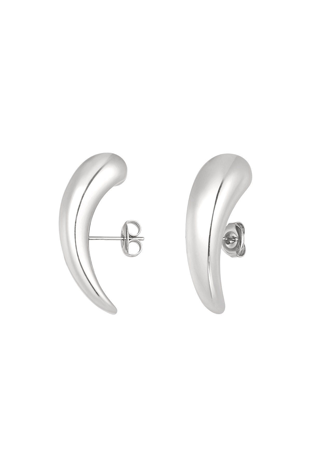 Stylish Stainless Steel Stud Earrings - Silver & Gold