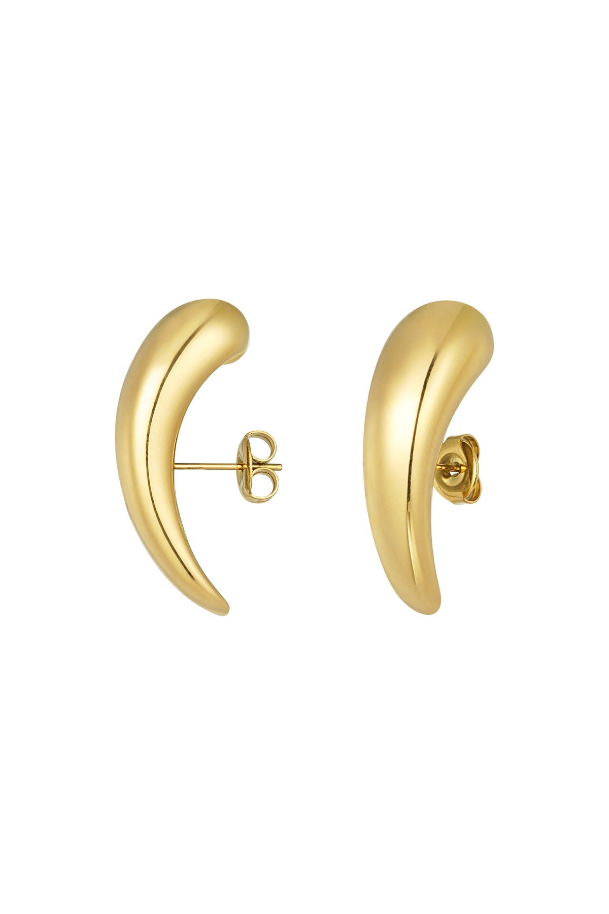 Stylish Stainless Steel Stud Earrings - Silver & Gold