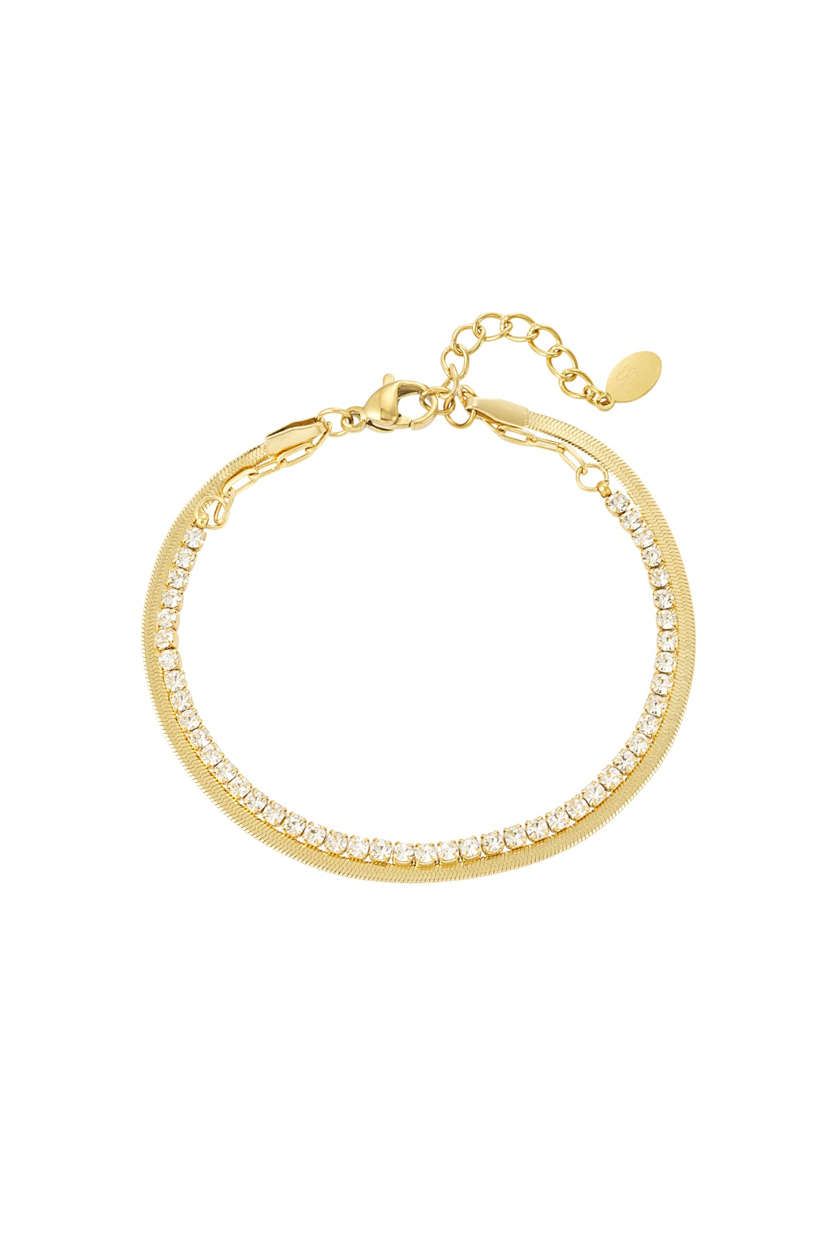 dubbele armband met diamantjes