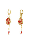 Elegant Pink & Red Statement Drop Earrings