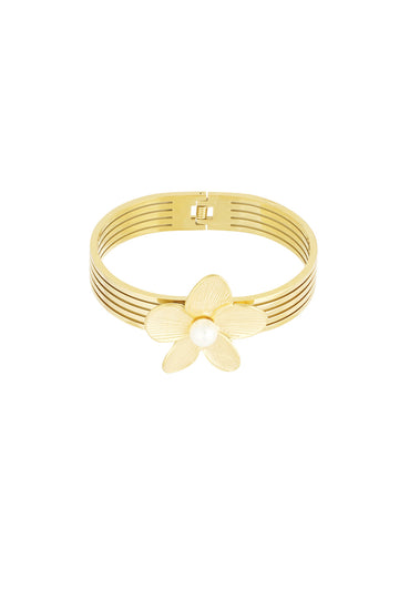 Floralie - Bloem Armband - Parel - Stainless Steel