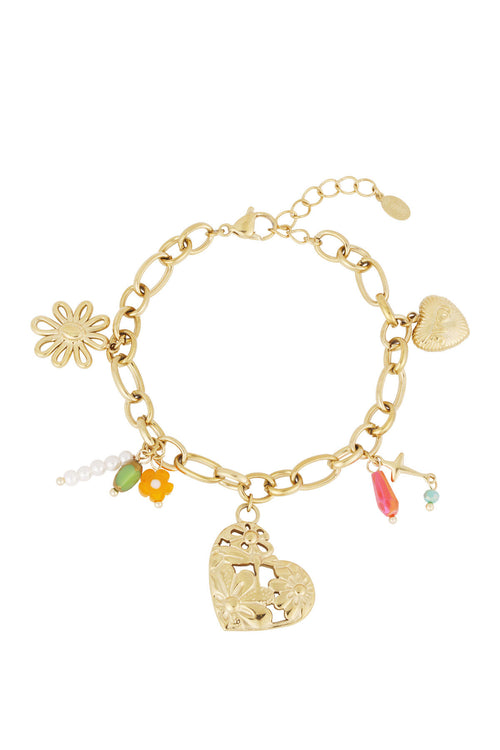 link armband met grote bedels