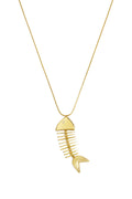 Lange roestvrijstalen kettingen met vismotief, eenvoudige dagelijkse sieraden uit de Simple Series voor dames.