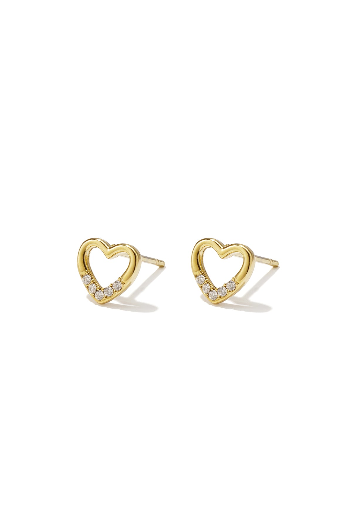 Roestvrijstalen oorknopjes met hartjesmotief, eenvoudige dagelijkse sieraden uit de Simple Series voor dames.