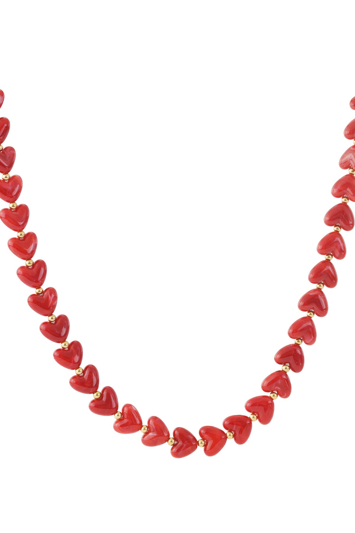 Hartjes - Kralen Ketting - Stainless Steel