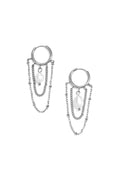 Oorbellen met hangertjes van roestvrij staal en ketting, Simple Daily Simple Series, damessieraden