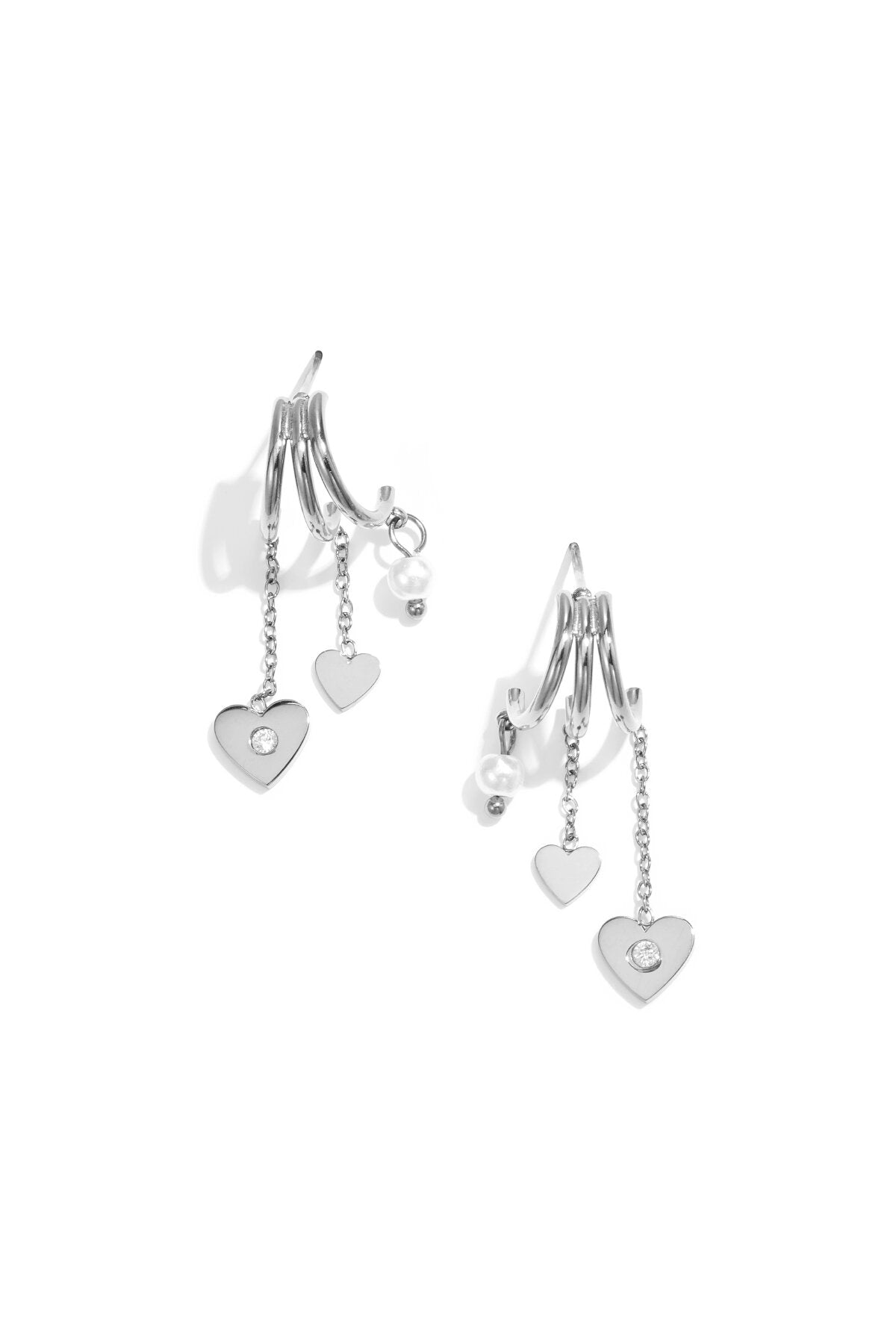 Luxurious Heart-Shaped Zircon Drop Earrings for Women