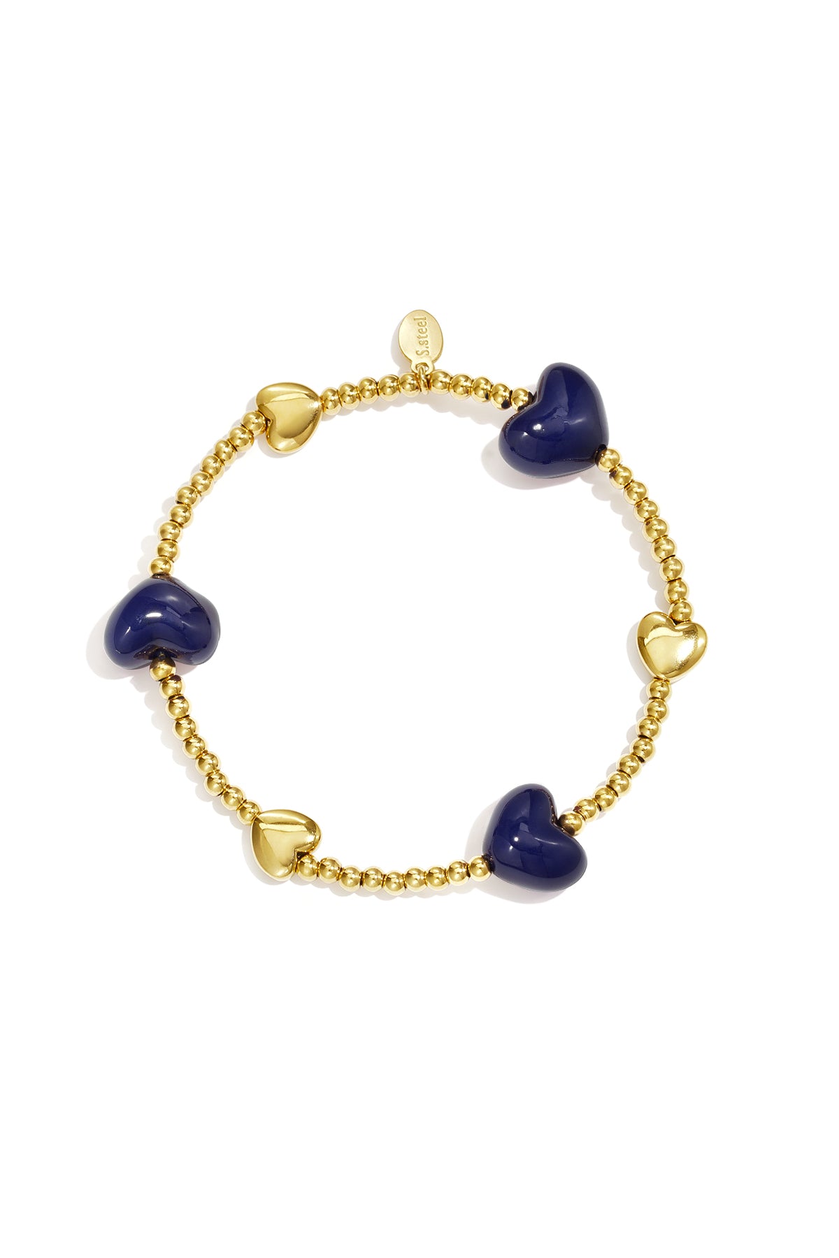Roestvrijstalen bedelarmbanden met hartje, eenvoudige dagelijkse serie, dames sieraden