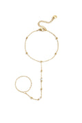 Handchain met bolletjes en rechthoekige steentjes
