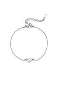 Roestvrijstalen bedelarmbanden met hartje, eenvoudige dagelijkse serie, dames sieraden