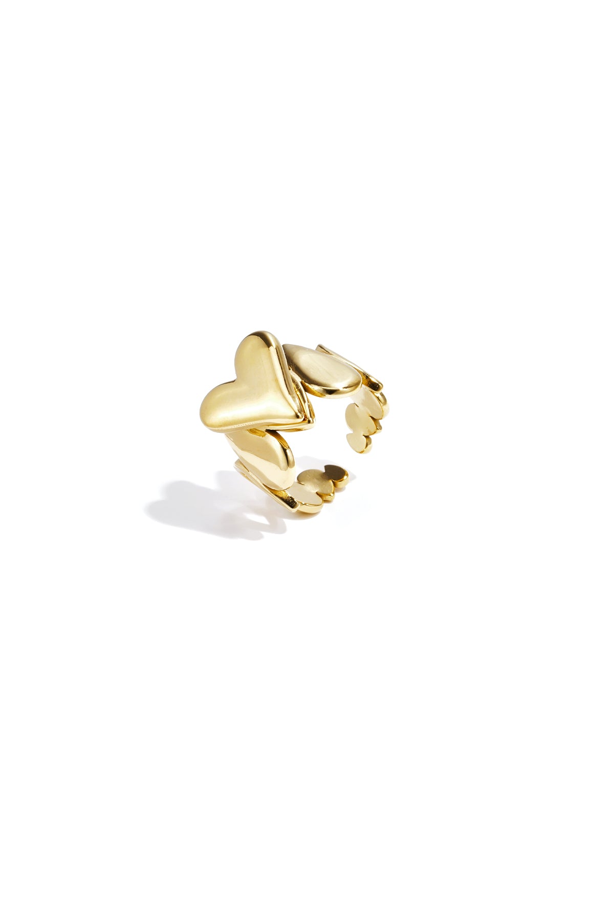 Statement ring met druppeldetails en hart