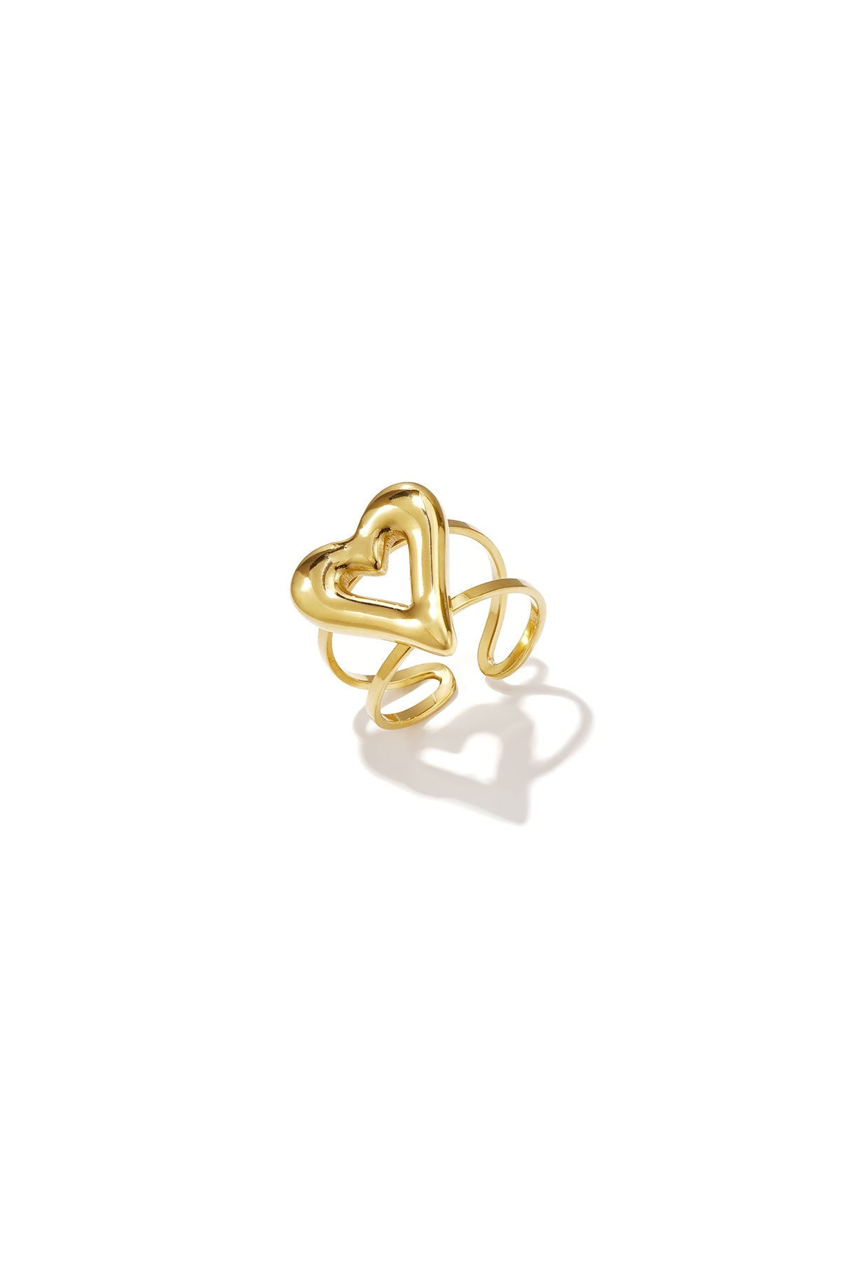Minimalistische ringen van roestvrij staal met hartvorm, eenvoudige dagelijkse collectie, dames sieraden