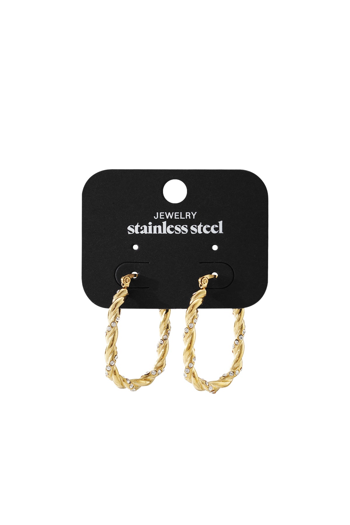 Twisted Sparkle Hoop oorbellen