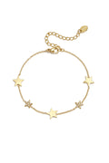 Elegant 14K Gold Plated Star Charm Bracelet