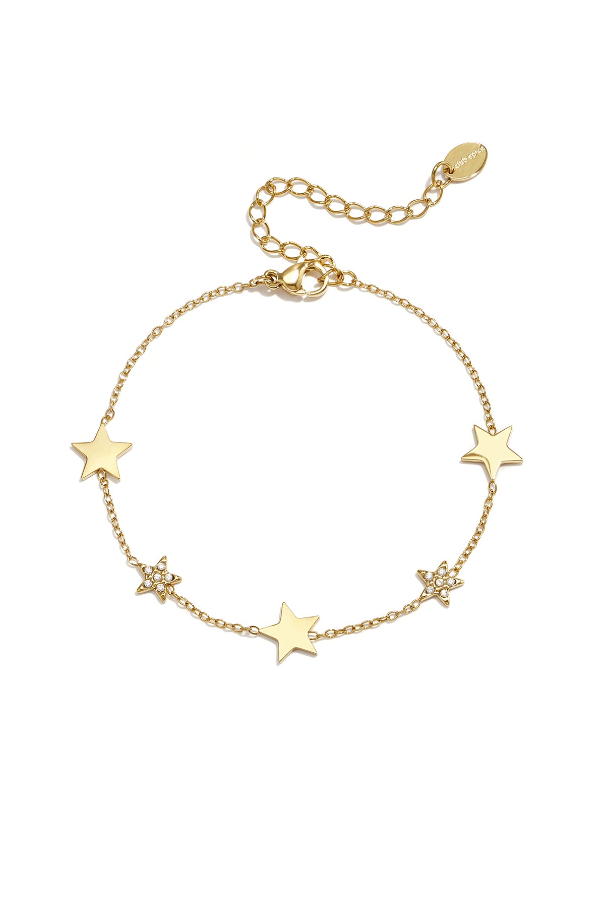 Elegant 14K Gold Plated Star Charm Bracelet
