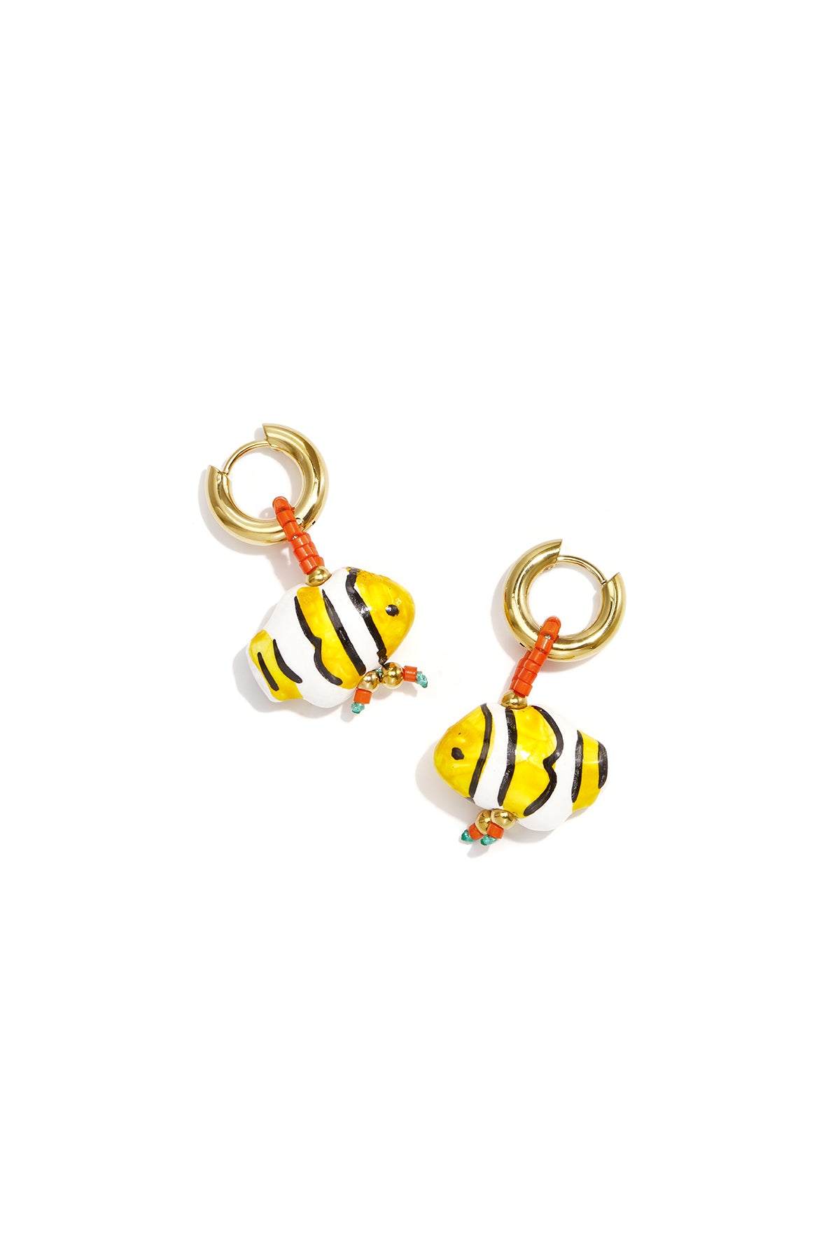 Cute Yellow Fish Bead Earrings for Spring/Summer