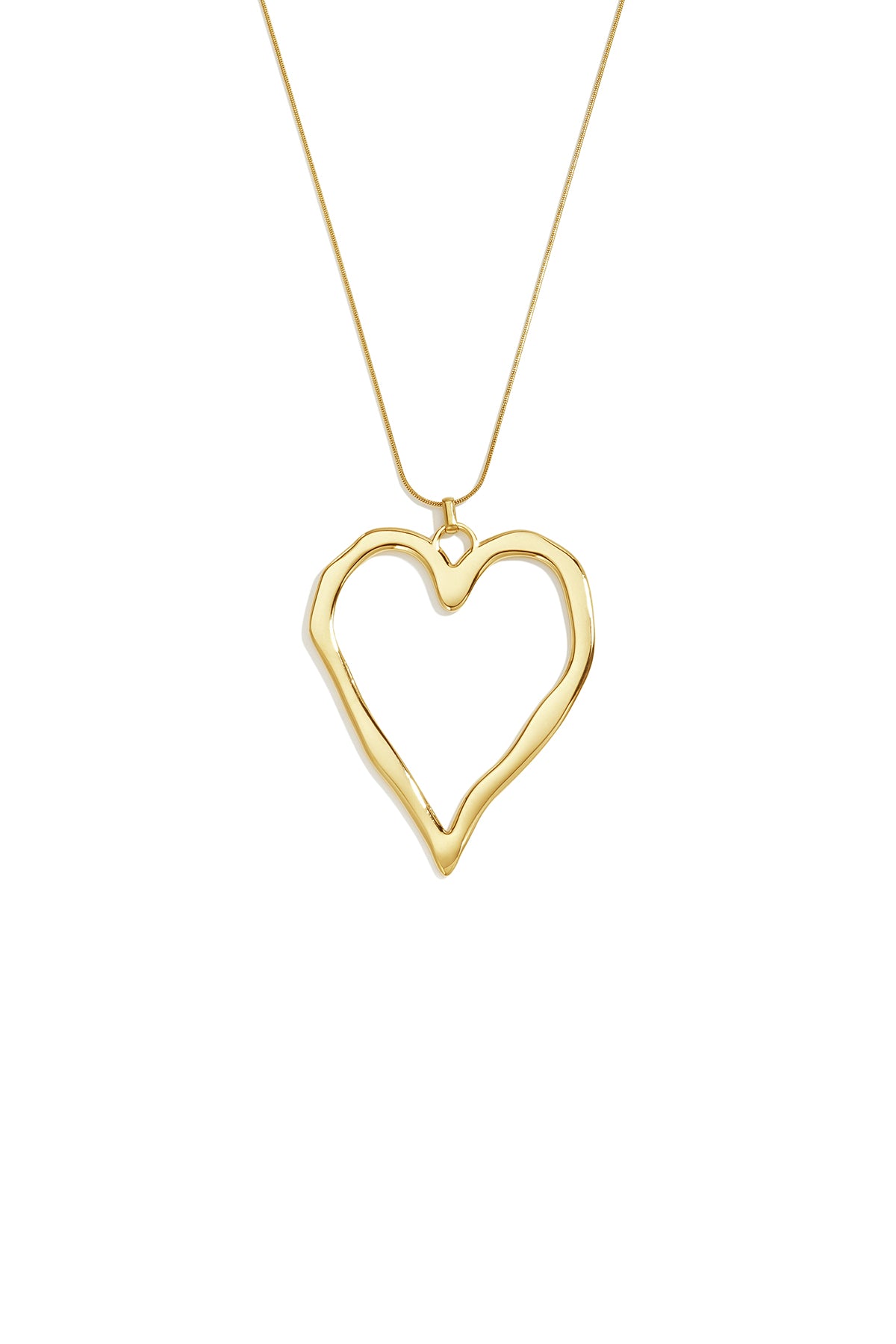Lange roestvrijstalen halsketting met hartje, eenvoudige, alledaagse serie, dames sieraden